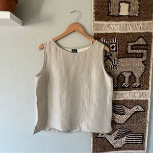 Eileen Fisher Linen and Silk Tank Top Relaxed Fit